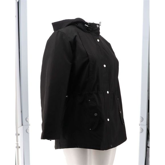 Susan Graver Water Resistant 2-in-1 System Jacket Black Dark Grey A460573W - Picture 8 of 9